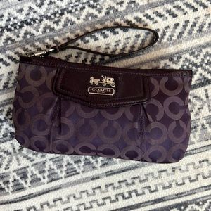 Purple C Pattern Coach Wristlet